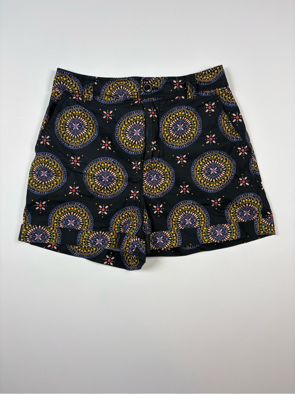Maeve Black Medallion-Print Bermuda Shorts